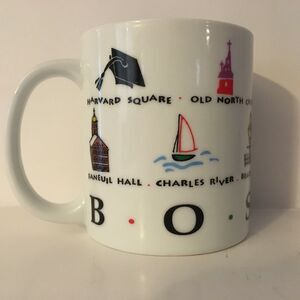 Luke-A-Tuke Boston Souvenir Sightseeing White 8 oz Coffee Tea Mug Cup